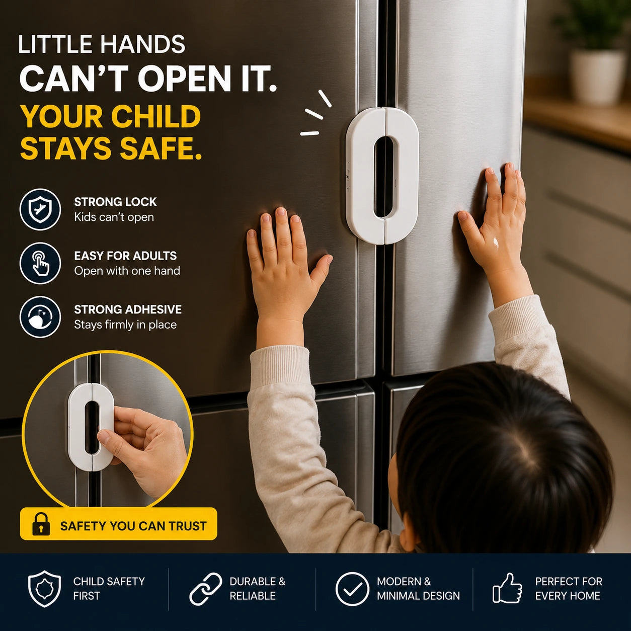 Smart Child Safety Refrigerator Lock