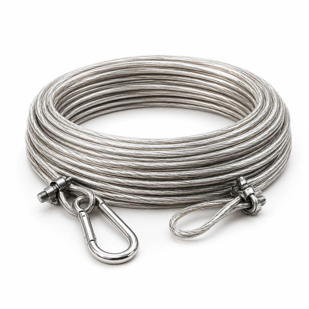 Heavy Duty PVC Coated Stainless Steel Clothesline Wire with Strong Metal Hooks – Rustproof & Waterproof