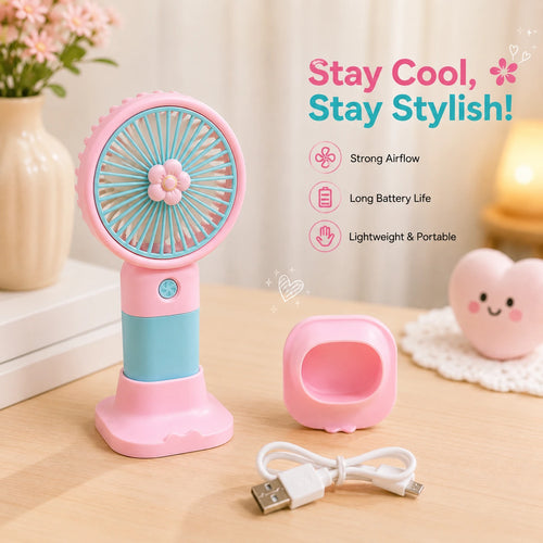 Flower Mini Handheld Portable Fan – Rechargeable USB Fan